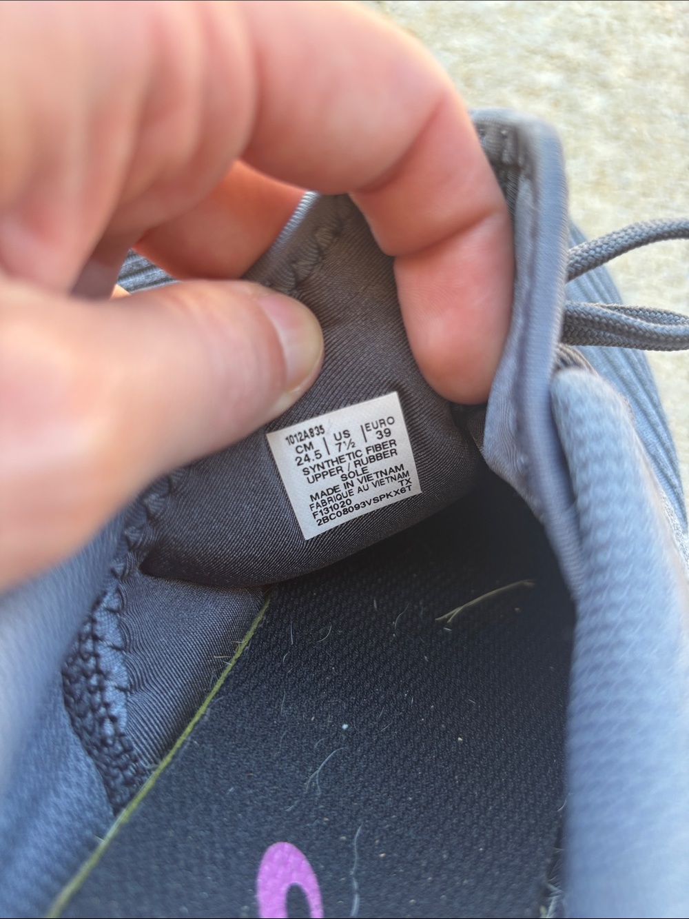 ASICS Gray Athletic Sneakers with Pink Eyelet Accents - Picture 7 of 7